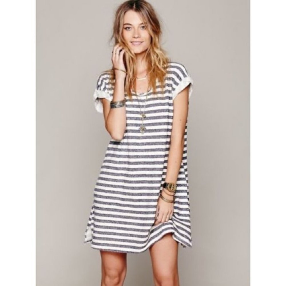 Free People | Striped Terry Cloth Sweatshirt Dress